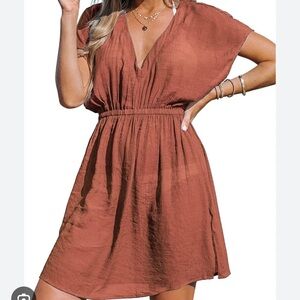 Cupshe  V-Neck Casual Swim Coverup Dress